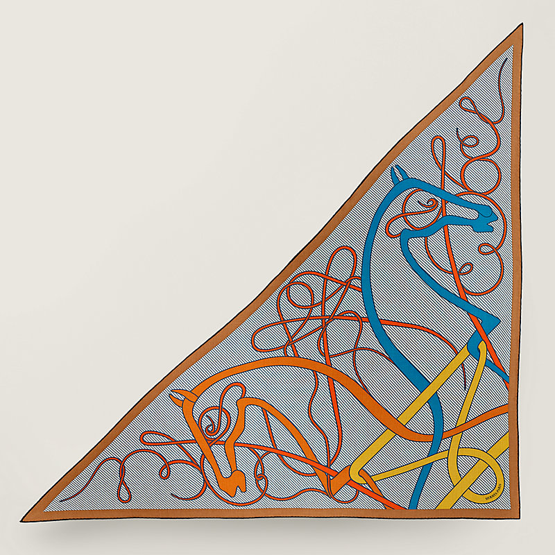 HERMES Tellier スカーフ Coup de Fouet Chemise giant triangle - Brown | Hermès